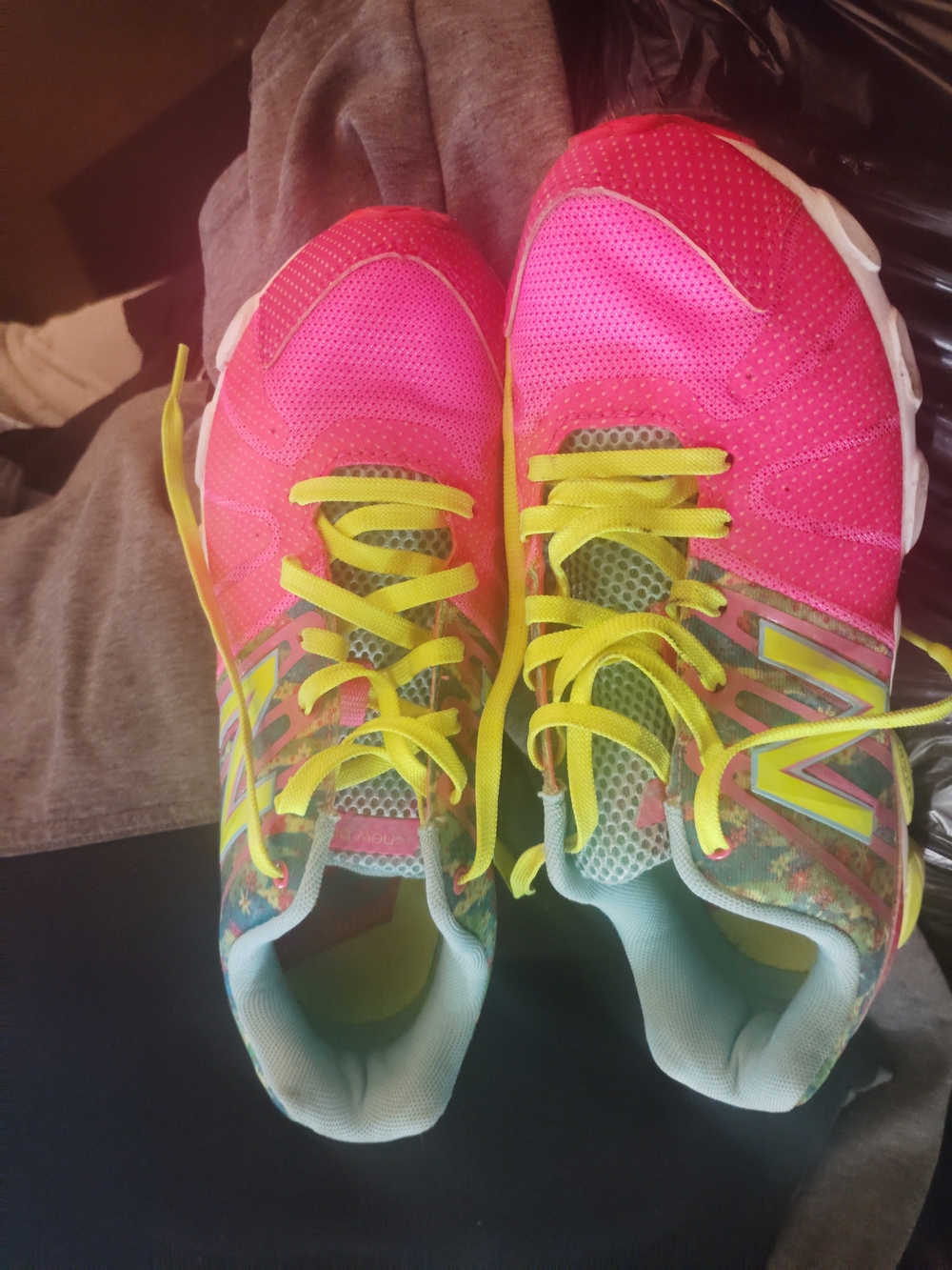New Balance Bright Pink & Yellow Running Shoes